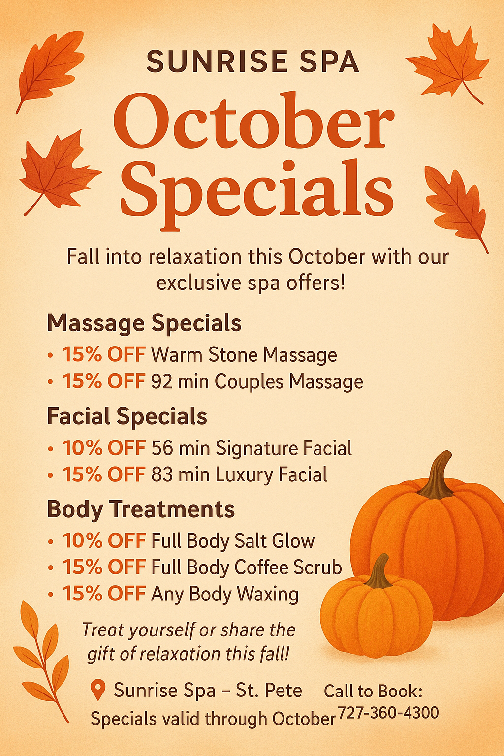 October Spa Specials